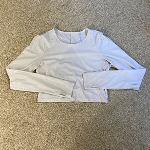 Beyond Yoga Cropped Long Sleeve, Size L, White